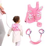 DKDDSSS Baby Reins, Baby Walking Reins, Baby Toddler Walking Harness, with Safety Rein, Baby Reins Walking Harness Butterfly Wings, with Anti Lost Wrist Link for Toddlers Boys and Girls