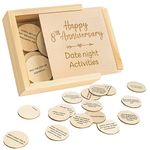 STOFINITY 8th Anniversary Wood Gifts for Him Her - Wooden Gifts for 8th Anniversary, 8 Year Gifts Anniversary for Husband Wife, Happy Eighth Wedding Gift for Married Couples, Date Night Activities Box