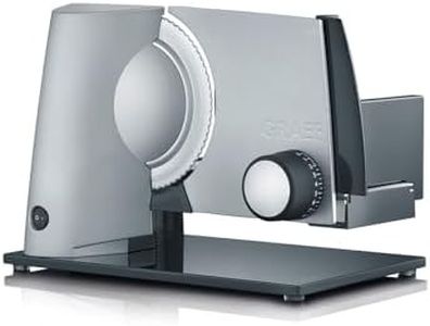 GRAEF SKS320 Multi-Purpose Food Cutter Silver, Metal housing, Serrated Blade Ø170 mm Stainless Steel, Compact Design, Glass Base, Continuous Function, Child Safety, Easy Cleaning