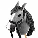 SKIPPI Hobby Horse, Grey Riding Horse, Large Horse Hobbyhorse A3, Realistic Horse for Hobby Horsing Competitions, Horse Baton to Ride