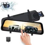 V88R 10" IPS Touch Screen Mirror 4K Dash Cam for Car with Dual Camera Recording Front and Rear | WiFi | GPS | Night Vision | Parking Assistance | G-Sensor | Loop Recording Dashboard Camera