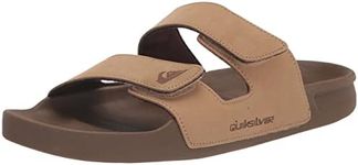 Quiksilver Men's Rivi Leather Double Adjust Slide Sandal, TAN 1, 11