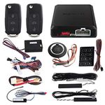 B06XRT91DL EASYGUARD EC002-V-NS PKE car alarm system with remote start starter push start stop button touch password entry uncut HAA key blade FSK technology code rolling
