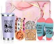 JMTMBR Horse Gift for Girls Horse Tumbler Socks Stickers Ornament Hair Accessories 6pcs Gift Set for Horse Lovers Birthday back to School Gift for Daughter Granddaughter Niece