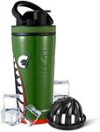 Ice Shaker Insulated Stainless Steel Shaker Bottle | 26oz, Bomber | Cold for 30+ Hours | Insulated Cup with Twist-on Agitator | Odor-Free Bottle for Protein Shakes, Water, Smoothies, Cocktails