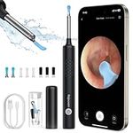 Ear Wax Removal, Wireless Ear Cleaner with Camera, Ear Wax Removal Tool Camera with 1080P HD, Otoscope with 6 Lights, Ear Wax Remover for iPhone, iPad, Android Phones, Black