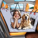 Manificent Back Seat Extender for Dogs, Hard Bottom Dog Car Seat Cover for Back Seat Bed for Car Camping Mattress, Dog Hammock for Car Travel Bed, Car Bed Mattress for Car SUV Truck Gray M