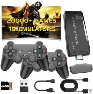 2025 New Retro Gaming Console, Game Stick, Retro Game Console with 20000+ Games & 15 Emulators, 4K HDMI Output, 2.4GHz Controllers for TV Plug and Play