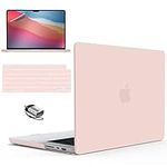 IBENZER Case for MacBook Pro 14 Inch Case 2024 2023 M3 A2918 A2992 M2 A2779 M1 A2442 Pro/Max,Hardshell Case&Keyboard Cover&Screen Protector&Type-C for Mac Pro 14 2024-2021,SakuraPink,T14SKPK+2TC