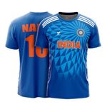 YOURJERSEY - India T20 Customized and Personalized Cricket Jersey with Name & Number - 2024 (Large) Multicolour