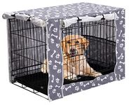 Pethiy Dog Crate Cover Durable Polyester Pet Kennel Cover Universal Fit for Wire Dog Crate - Fits Most 36 inch Dog Crates - Cover only-Sky Gray-36