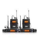 IEM1200 Wireless in Ear Monitor System 2 Channel 2/4 Bodypack Monitoring with in Earphone Wireless Type Used for Stage or Studio (2 Bodypacks)