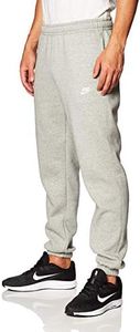 Nike Men's Sportswear Club Fleece Jogger Pants BV2737 (Dark Grey Heather/Matte Silver/White, Large)
