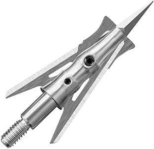 KEAUP 125 Grain Mechanical Broadhead 6 Pack, 2 Blade Broadhead, Hunting Broadhead, 2" Cutting Archery Broadhead Reusable for Compound Bow Hunting (125 Grain)