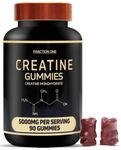 Creatine Gummies 5000mg 90 Gummies 45 Days Supply Creatine Monohydrate Gummies - Berry Flavoured Creatine - Pre Workout Gym Supplement for Men & Women - Vegan Chews Chewable Max Recommended Strength