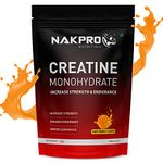 NAKPRO Micronised Creatine Monohydrate Powder 250g, Tangy Orange | 3g Creatine/Serving | Trustified Certified | Rapid Absorption Pre/Post Workout Supplement for Muscle Repair & Recovery