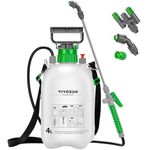 VIVOSUN 1 Gallon Pump Pressure Sprayer, 4L Pressurized Lawn & Garden Water Spray Bottle with 3 Water Nozzles, Adjustable Shoulder Strap, Pressure Relief Valve, for Plants and Cleaning