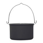 4.5L Camping Cookware Hanging Pot For 5-6 People, Outdoor Cooking Boiling Water Camping Hiking Backpacking Picnic Cooker Pot For Camping Sotve, Hard Alumina