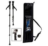 York Nordic PRO Collapsible Trekking/Hiking/Walking Poles - pair w/GoPro Camera Mount, flip locks, and rubber feet