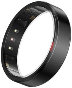 POBOVi Gen 2 Titanium Smart Ring for Women & Men, Sleep & Heart Rate Tracker, No Subscription, Size Before You Buy (Black, 7)