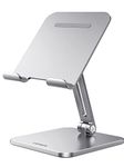 UGREEN iPad Stand Tablet Holder Desk Foldable Adjustable Travel Mount Compatible with iPad Pro 13 2024 12.9 11/Air/Mini,iPhone 16 15,Galaxy Tab A9 A8 S9 S24 Ultra,Portable Monitor,Surface Go(Silver)