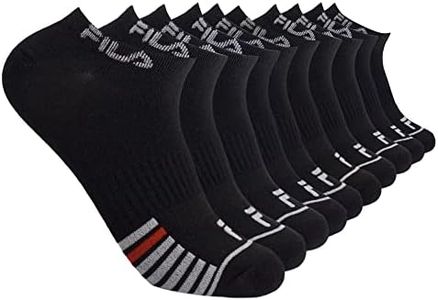 Fila Womens 10 Pack No Show Casual Sock, Black/Multi (10 Pack), 9-11 US