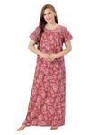 Soulemo Women's Printed Nighty (Alpine) (XL - Bust - 48 - Salmon_Pink 101) 1629SXL