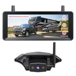 AUTO-VOX Wireless RV Backup Camera, 30Min Plug and Play Setup, Smooth Live View Even Past 60ft, 7.2" 1080P DVR Monitor, Super IR Night Vision Back up Camera Works with Pre-Wired RV, 5th Wheel, Trailer