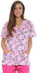 Just Love Women's Scrub Tops/Scrubs - Extra Large - Pink Flower,Pink Flower,X-Large