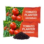 simpahome Tomato Planter Nutrient Enriched Compost Grow Bags - 2 x Deep Fill Grow Bags - Upto 8 Weeks Food