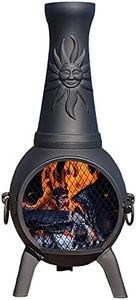 Sun Fire Outdoor Chiminea Fireplace by The Blue Rooster - Cast Aluminum Deck or Patio Firepit