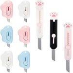 Letter Opener Box Cutter Retractable, 6Pcs Cloud Box Cutter and 3Pcs Cat Paw Box Cutter, Portable Mini Utility Knives Paper Envelope Slitter with Key Chain Hole for School Craft Class Office Supplies