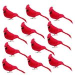 GREENWISH 12 Pcs Red Birds Cardinal with Clip on Christmas Tree Decoration for Wreath