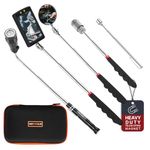 VEITORLD Gifts for Men Dad Him, 5PCS Telescoping Magnetic Pickup Tool Set -Extendable Magnet Flashlight with Inspection Mirror, 15lb &1lb Pick Up Rod, Unique Anniversary Birthday Gift Idea for Husband