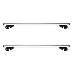 Amazon Basics 142.2 cm Roof Rack Cross Bars, Fits 106.7 to 126 cm Width of 2 Raised Rails with Gap to Car Roof, 2-Pieces, Black/Silver