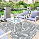 Capslpad Reversible Outdoor Patio Rugs 120x180cm Waterproof Plastic Straw Rug Portable Camping Carpet UV Resistant Outdoor Area Rug for Porch Deck Backyard Balcony Beach BBQ Decor(Include Carry Bag)