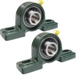 2 Pack UCP204-12 Pillow Block Mounted Ball Bearing - 3/4" Bore - Solid Cast Iron Base - Self Aligning