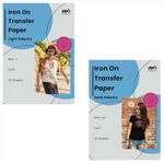 PPD Inkjet Iron-On Bundle of T Shirt Transfer Paper 11x17" Light x 20 Sheets + Dark x 20 Sheets