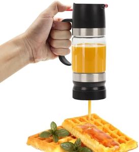 TOWEBOORY Honey Dispenser, 315ml/10.5oz Honey Pot with Handle Good Sealing No Drip Honey Container Multifunctional Maple Syrup Dispenser for Kitchen Afternoon Tea Honey and Syrup