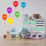 Balloons Colour Learning Nursery Stickers for Walls by GDirect Wall Stickers UK | Wall Sticker for Childrens bedrooms | Balloon Themed Wall Mural | New from UK Seller with Full Instructions