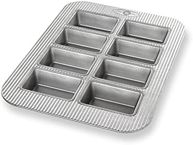 USA Pan Bakeware Aluminized Steel Mini Loaf Pan, 8-Well