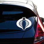 Cobra Command Decal Sticker for Car Window, Laptop, Motorcycle, Walls, Mirror and More. # 460 (4" x 4.4", White)