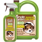 Simple Green Bio Dog Active Stain & Odor Remover - Enzyme Cleaner & Stain Remover for Carpet, Rugs & Fabric – eliminates Urine Odor (32 oz Spray & 1 gal Refill)