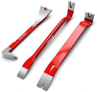 BILITOOLS 3-Piece Pry Bar Set, 8", 14" & 15", 40Cr Steel Utility Crowbars