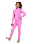 LAPASA Girl's Sports Thermal Underwear Children Base Layer Breathable Top And Botton Soft Kids Long Johns G18, Pink, 13 Years