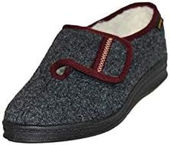 Intermax Damen Hausschuh/Halbschuh mit Klettverschluss und Schurwolle (39)