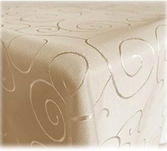 JEMIDI Tablecloth Ornaments Silk Gloss Precious Table Cover Tablecloth 31 Sizes and 7 ColoursCream Round180cm