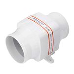 In Line Air Blower, DC 12V 4In Ventilation Blower Air Vent In-Line Marine Bilge Strong Engine Ventilation Fan High Efficient Marine Bilge Air Blower for Yacht Caravan, Air Flow: 270CFM