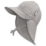 Jan & Jul Baby Cap for Boys and Girls, Neck-Flap Sun-Hat (Grey, Size M: 6-24m)