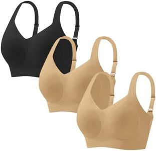 YAFINMO Sports Bras for Women High Support Wireless Bras No Underwire Push Up Full Coverage Bra Seamless Crossover Bra 3PCS